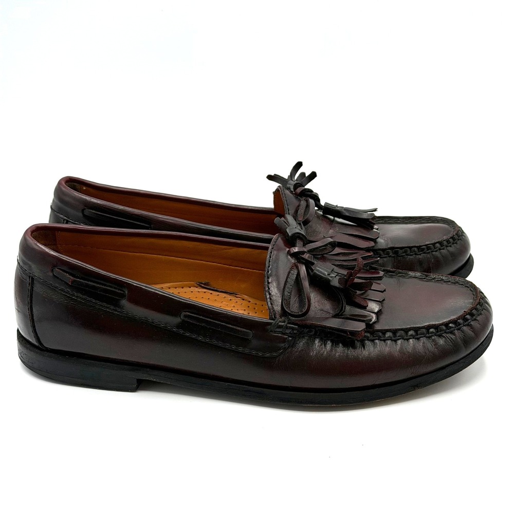 Cole Haan Mens Dark Cherry Kiltie Tassel Loafers Dress Shoes Size 9.5D Preppy